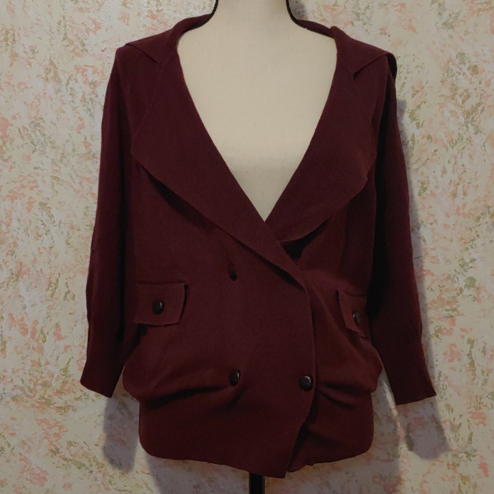 Maroon Nouveaux Petticoat Style Cardigan